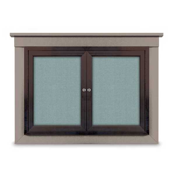 36"x36" 1-Door Enclosed Letterboard, Grey Felt/Lt Oak